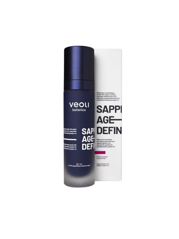 Veoli Botanica Sapphire Age Definer liftingująco-remodelująca Maska do twarzy z czystym peptydem miedziowym 0,5% 50ml