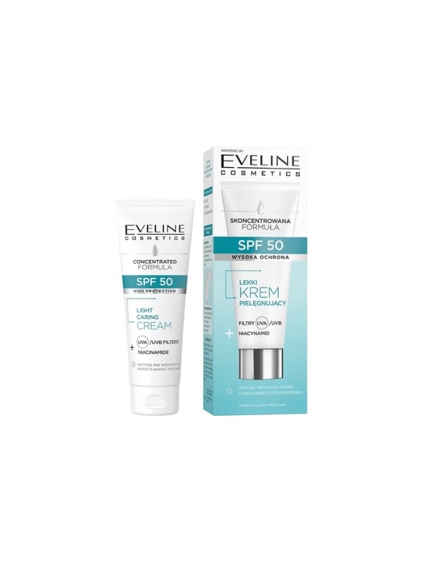 Eveline Concentrated Formula lekki Krem do twarzy pielęgnujący SPF50 30 ml