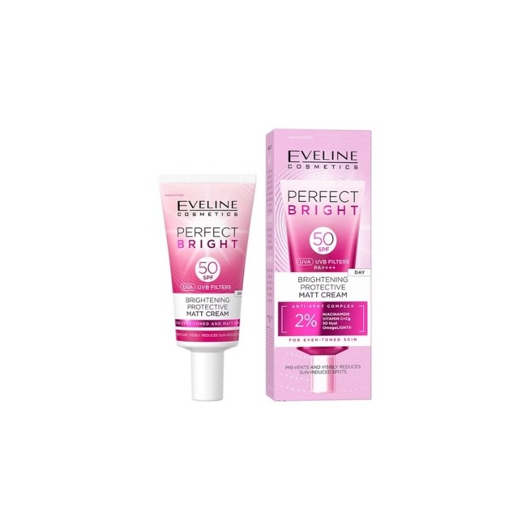 Eveline Perfect Bright Verhelderende en Beschermende Matte Gezichtscrème SPF50 30 ml