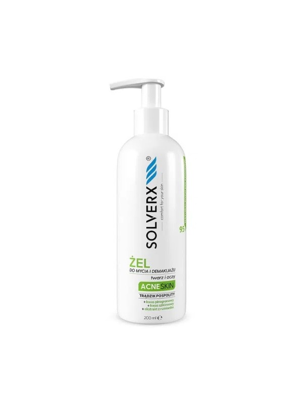 Solverx Acne Skin Żel do mycia twarzy i demakijażu 200 ml