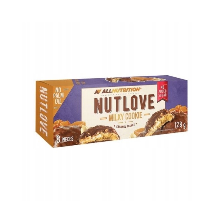 AllNutrition NutLove Milky Cookie Ciasteczka z karmelem i orzeszkami ziemnymi 128 g