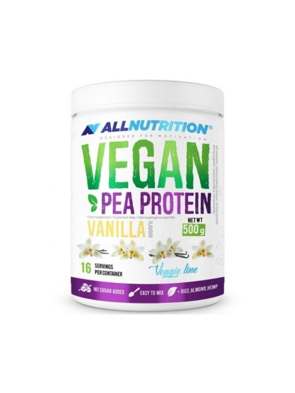 AllNutrition Vegan Pea Protein Vanilla Odżywka oparta na koncentracie białego grochu Wanilia 500 g