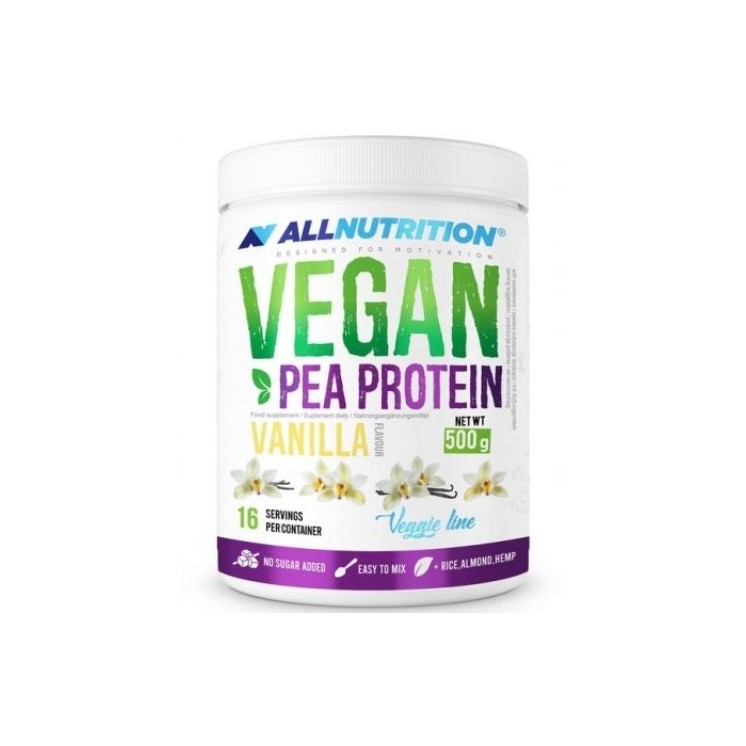 AllNutrition Vegan Pea Protein Vanilla Nahrungsergänzungsmittel auf Basis von weißem ego Vanille 500 g