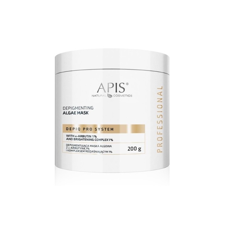 Apis Depiq Pro System Depigmentierende Algen-Gesichtsmaske mit Alpha-Arbutin 1% und Aufhellungskomplex 1 % 200 g
