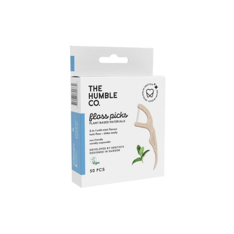 Humble Dental Floss Toothpicks White 50 pcs