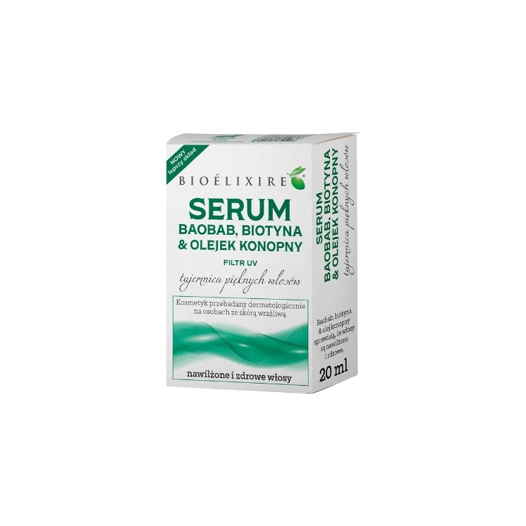 BioElixire Siliconen Haarserum Baobab + Biotine en Hennepolie 20 ml