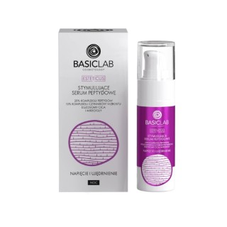 BasicLab Esteticus stimulerend peptideserum voor het gezicht voor de nacht 25% peptidecomplex