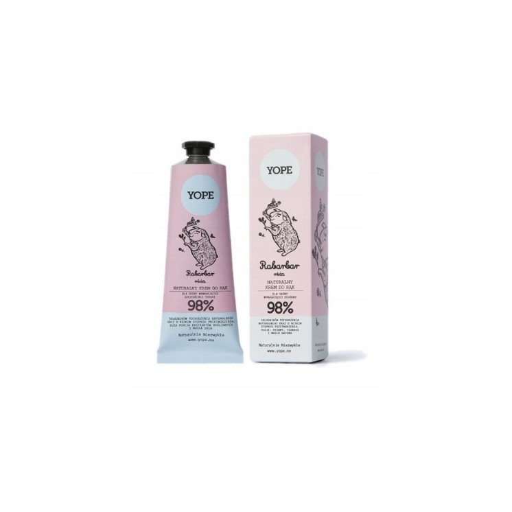 YOPE Natürliche Rhabarber- und Rosenhandcreme 50 ml