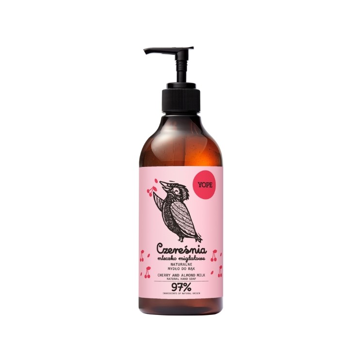 YOPE naturalne Mydło do rąk w płynie Czereśnia i Mleczko migdałowe 500 ml