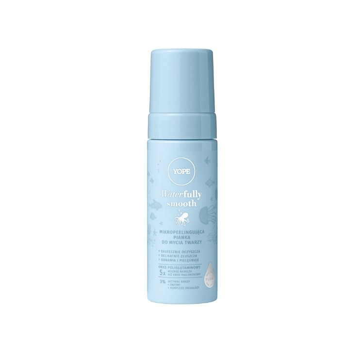 YOPE Waterfully Smooth mikropeelingujaca Pianka do mycia twarzy 150 ml