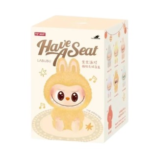 LABUBU Pendentif en peluche assis original Pop Mart Labubu The Monsters Have a Seat + QR Code 1 pièce
