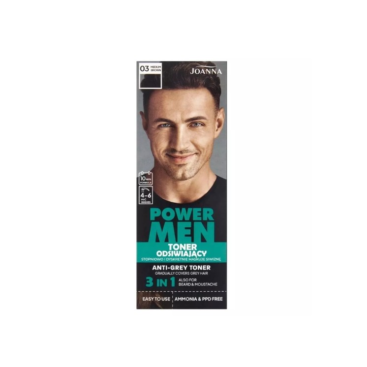 Joanna POWER MEN odświający Toner /03/ Medium Brown g