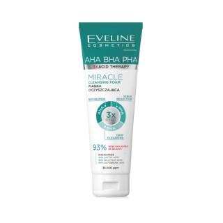 Eveline 3xAcid AHA BHA PHA Miracle Gesichtsreinigungsschaum 140 ml