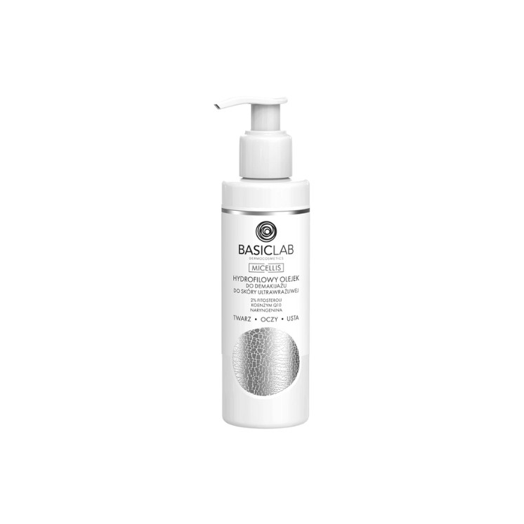 Huile démaquillante micellaire hydrophile BasicLab pour peaux ultra-sensibles 200 ml
