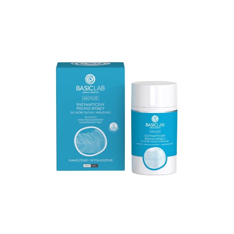 Soin exfoliant enzymatique Peeling BasicLab Micellis pour peaux sèches et sensibles 35 g