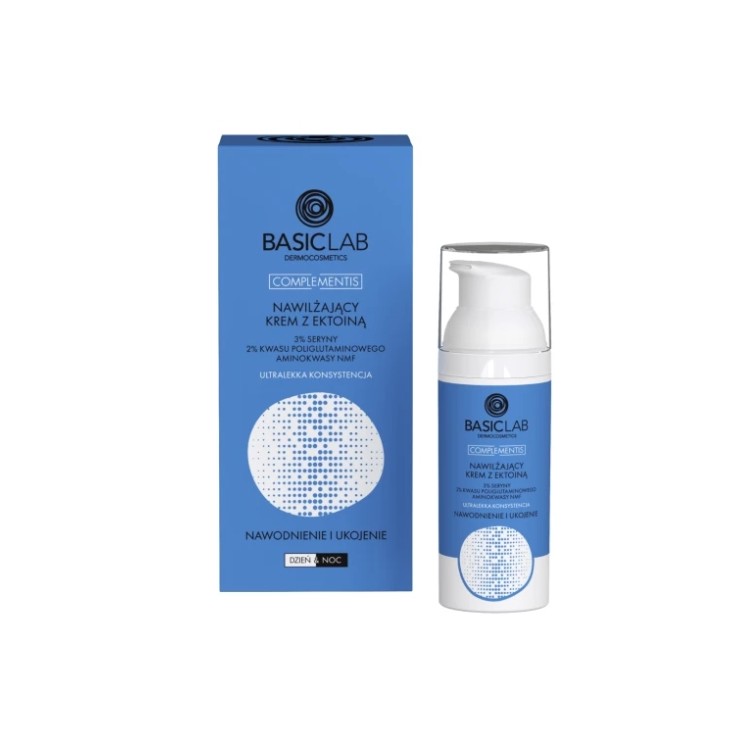BasicLab Complementis feuchtigkeitsspendende Gesichtscreme mit Ectoin, ultraleichte Konsistenz, 50 ml