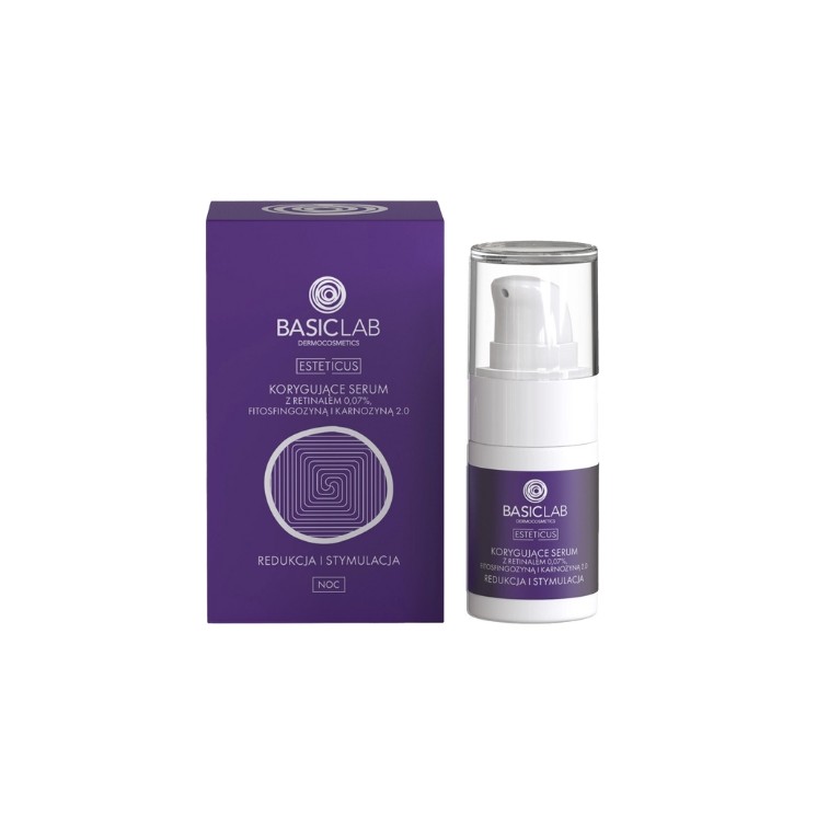 BasicLab Esteticus Correcting Serum mit Retinal 0,0 7% , Phytophsingosin und Carnosin 2,0 15 ml