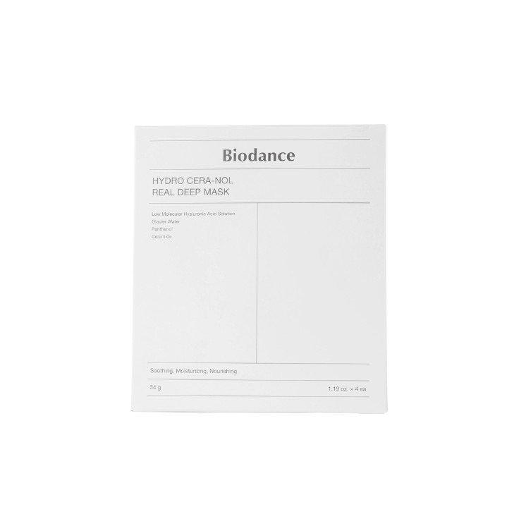 Набір зволожувальних колагенових масок для обличчя Biodance Hydro Cera-nol, 4 штуки, 34 г