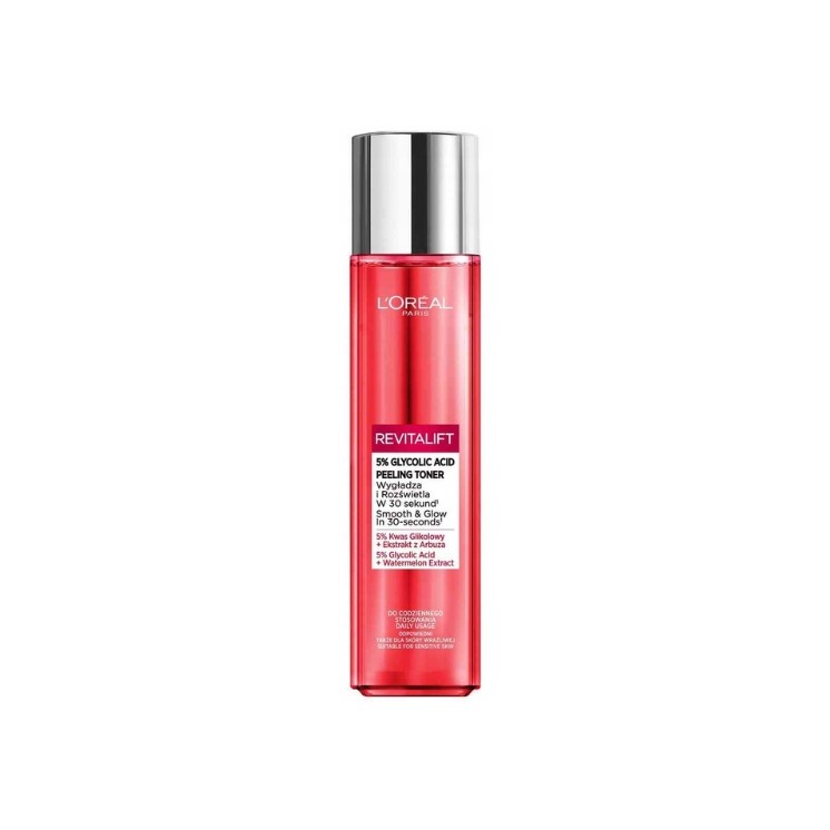 Tonique exfoliant visage L'oreal Revitalift à 5 % d'acide glycolique 180 ml