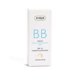 Ziaja BB aktywny Krem do twarzy na niedoskonałości do skóry tłustej i mieszanej SPF15 odcień naturalny 50 ml