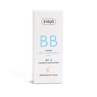 Ziaja BB Crème active pour les imperfections des peaux grasses et mixtes, teinte pêche bronzée, 50 ml