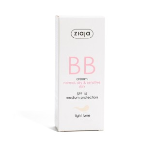 Ziaja BB Active Gezichtscrème voor Onvolkomenheden voor Normale, Droge en Gevoelige Huid SPF15 Lichte Tint 50 ml