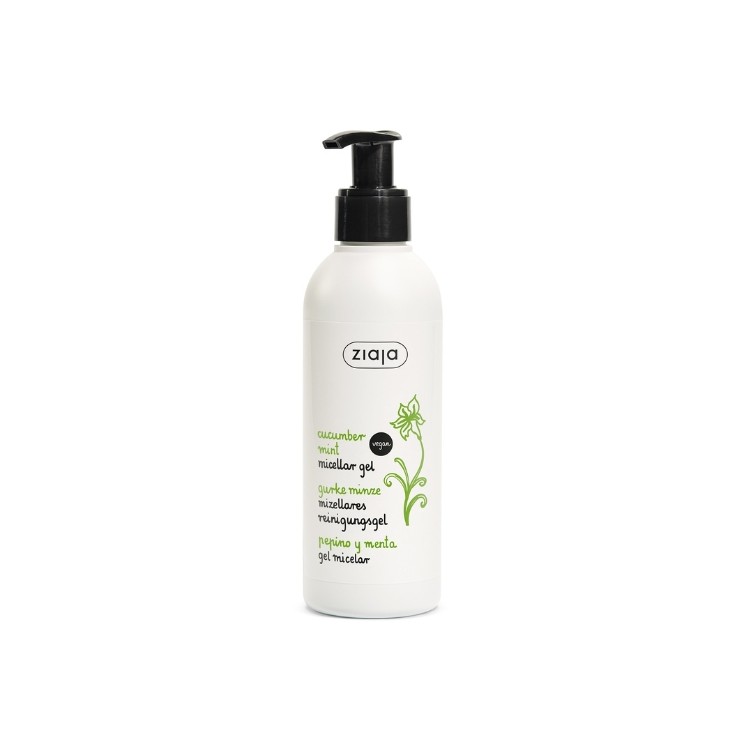 Gel micellaire nettoyant au concombre et à la menthe Ziaja , acide PHA , 190 ml