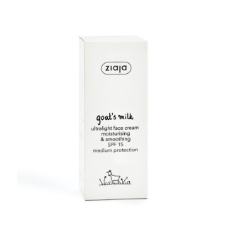 Ziaja Geitenmelk Ultralichte anti-age Hydraterende en Energiegevende Crème met UVA- en UVB-filters SPF15 Medium Bescherming 50 m
