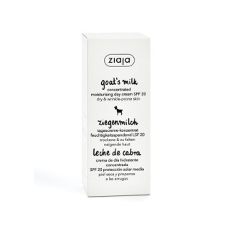 Crème visage photoprotectrice concentrée hydratante au lait de chèvre Ziaja UVB+UVA SPF20 Faible protection 50 ml