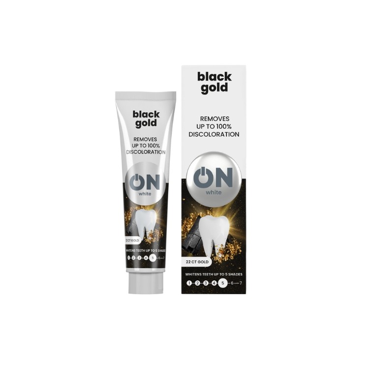 ON WHITE BLACK GOLD Whitening Zahnpasta mit Aktivkohle 75 ml
