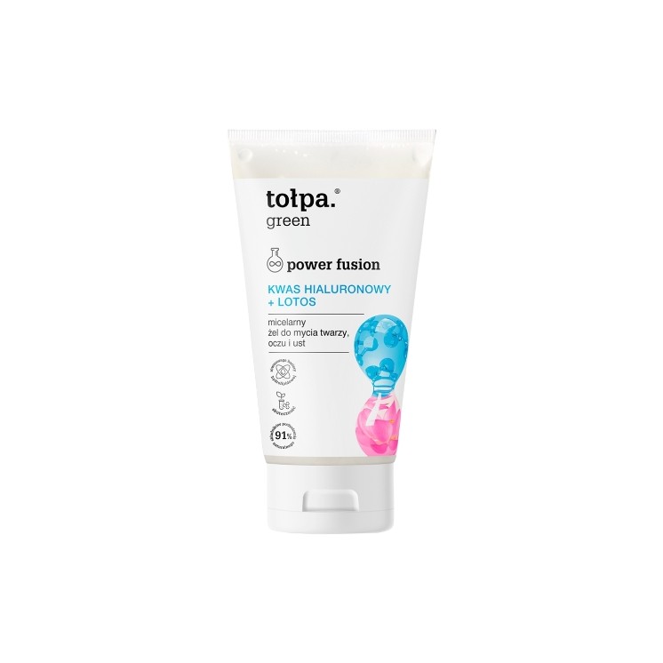 Tołpa Green Power Fusion Face, Eye and Lip Cleansing Gel Hyaluronic Acid + Lotus 150 ml
