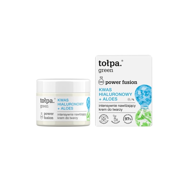 Tołpa Green Power Fusion intensywnie nawilżający Krem do twarzy Kwas hialuronowy + Aloes 50 ml
