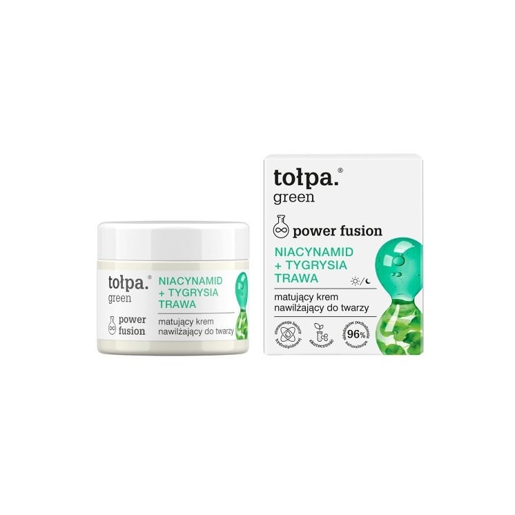 Tołpa Green Power Fusion intensywnie rozświetlający Krem do twarzy Niacynamid + Tygrysia Trawa 50 ml