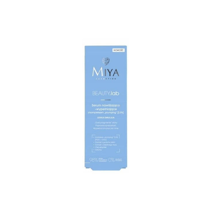 Miya Cosmetics BEAUTY .lab Moisturizing and filling serum with a " plumping " complex 5 % Light emulsion 30 ml