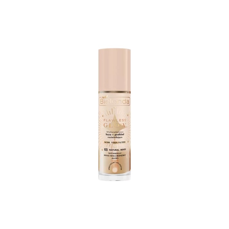 Bielenda FLAWLESS GLOW multifunctionele verhelderende basis + foundation /03/ Natural Beige 30 ml