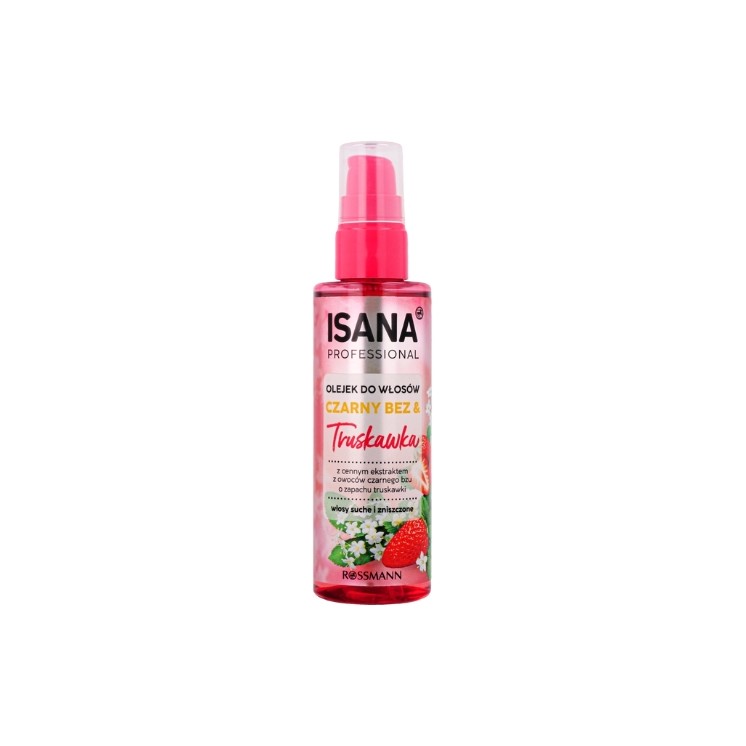 Isana Professional Zwarte Vlierbes & Aardbei Olie voor Droog en Beschadigd Haar 100 ml