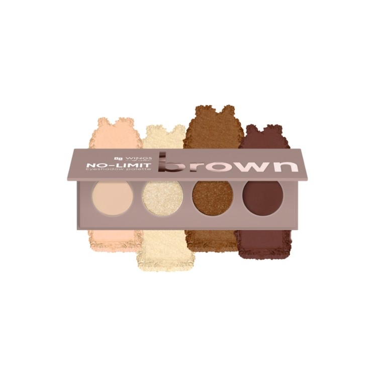 Палетка тіней для повік AA Wings of Color No Limit Volume, Brown , 4 г