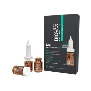 L'biotica BIOVAX Trichologic Exo-Ampullen, Behandlung gegen Haarausfall und Haardichte für Männer, 7 x 5 ml
