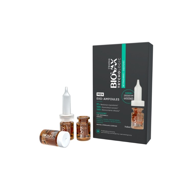 L'biotica BIOVAX Trichologic Exo-Ampoules Haaruitval en Haardichtheidsbehandeling voor Mannen 7 x 5 ml