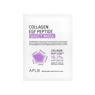 APLB Collagen EGF Peptide Sheet Mask hydraterend en verstevigend gezichtsmasker 1 stuk 25 ml
