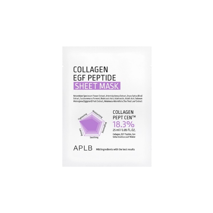 APLB Collagen EGF Peptide Sheet Mask moisturizing and firming face sheet mask 1 piece 25 ml