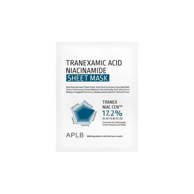 APLB Tranexamic Acid Niacinamide Sheet Mask Verhelderend en hydraterend gezichtsmasker 1 st. 25 ml
