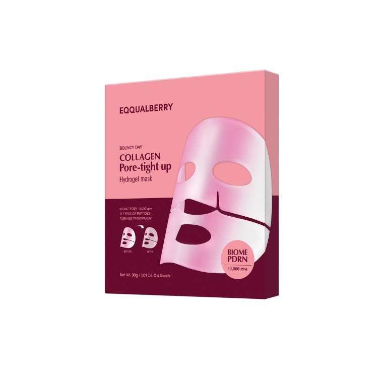 Eqqualberry Collagen Pore Tight Up Hydrogel Mask set van collageen poriënverstrakkende gezichtsmaskers 4x30 g
