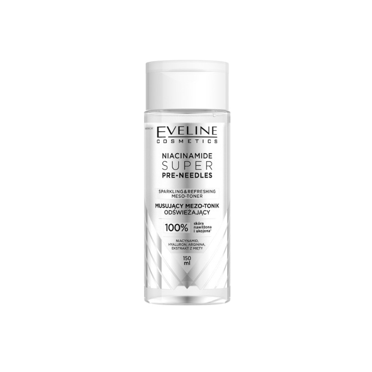 Eveline Niacinamide Super Pre-Needles Méso-Tonique Effervescent Rafraîchissant pour le Visage 150 ml