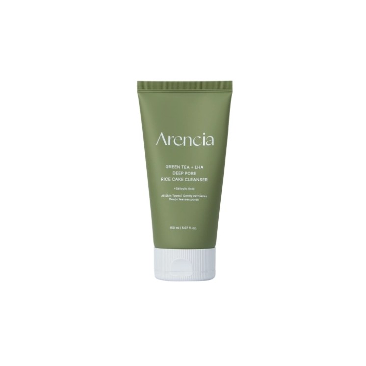 Arencia Green Tea + LHA Deep Pore RIice Cake Cleanser Żel do mycia twarzy z Zieloną Herbatą 150 ml