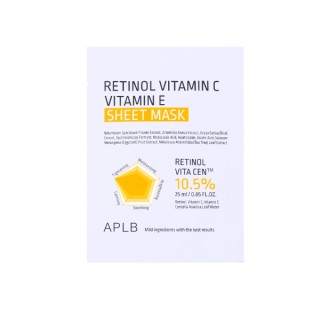 APLB Retinol Vitamin C Vitamine E Sheet Mask Sheetmasker met retinol en vitamine C en E 1 stuk - 25 ml