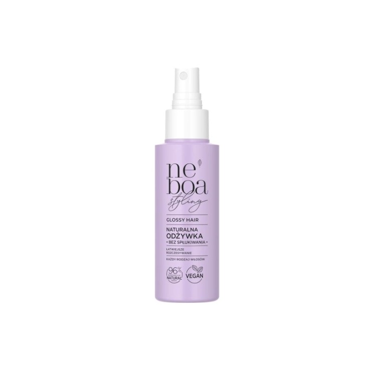 Spray revitalisant sans rinçage Neboa Styling Glossy Hair Natural pour un démêlage facile 100 ml