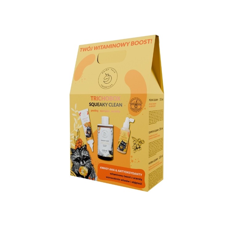 Coffret Hairy Tale Squeaky Clean Trichobox : Peeling 150 ml + Shampoing 250 ml + Lotion 120 ml