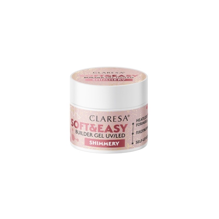 Gel de construction pour ongles Claresa Soft & Easy Shimmery 45 g