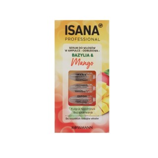 Sérum capillaire Professional Isana Basilic et Mango en ampoules 7 x 3 ml